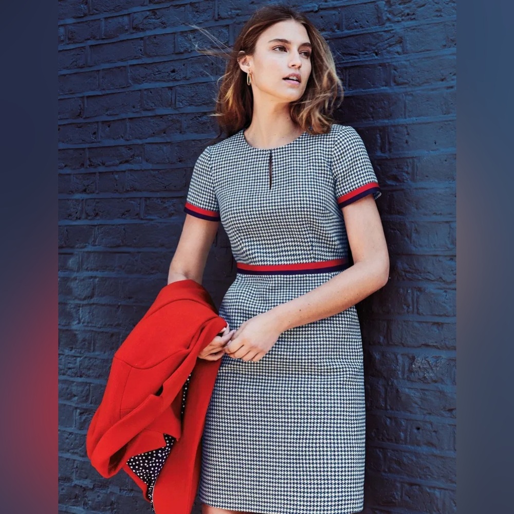 Boden Adelaide tweed houndstooth dress